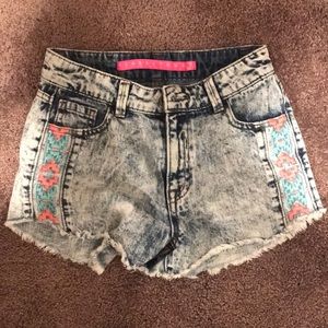New denim Aztec shorts worn once